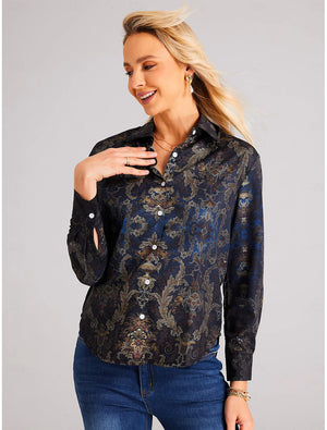 Comfy Family Alva - Baroque Elegance Button-Up Shirt