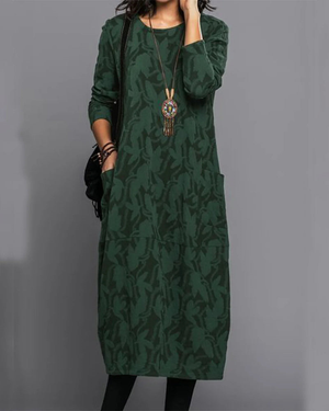 Comfy Family Amelia - Flattering Long Dress Green / S