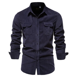 Comfy Family Andrews - Cotton Men's Shirt NavyBlue / CN Size M 55-65kg