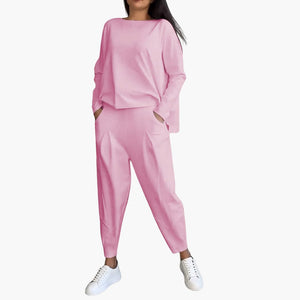 Comfy Family Anna | Bequemes Zweiteiliges Set mit Rundhalsausschnitt Rosa / S