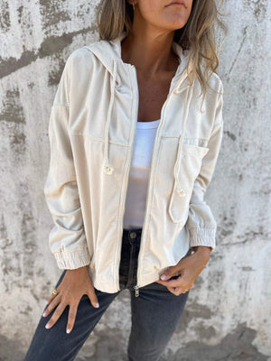 Comfy Family Arlena - Casual Hooded Jacket Cream White / S