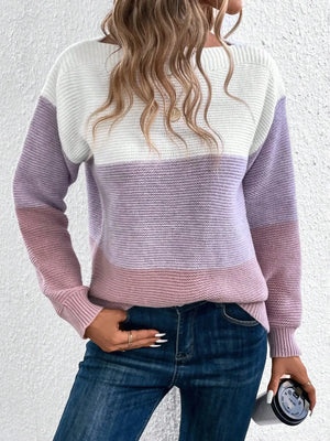 Comfy Family Aurora – Three-Tone Knit Sweater