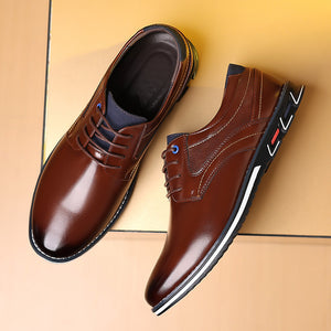 Comfy Family Beckett™ - Men's Leather Formal Shoes Brown / 38