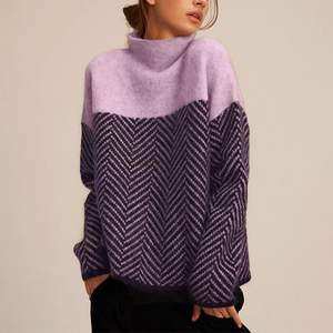 Comfy Family Blumea - Herringbone Sweater Purple / S