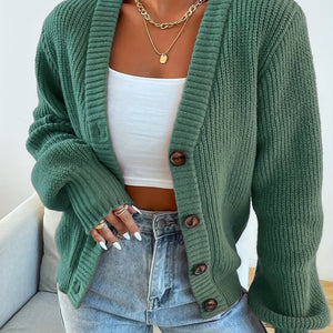 Comfy Family Clarissa - Button Down Knit Cardigan Green / S