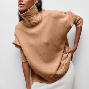 Comfy Family Comfy™ - Turtleneck Knitted Pullover Caramel / S