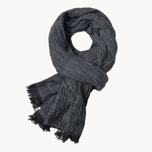 Comfy Family Cotton Linen Scarf Black