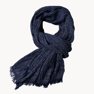 Comfy Family Cotton Linen Scarf Navy