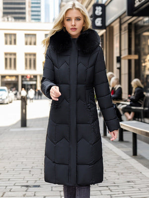 Comfy Family Dahlia™ - Winter Long Fur Coat Black / M