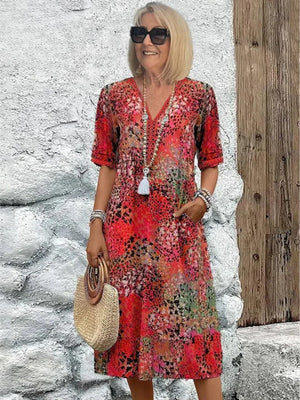 Comfy Family Elyne - Radiant Spring Dress Wildberry Red / S