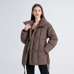 Comfy Family Embrace - Elegant Belted Winter Coat