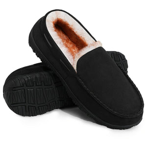 Comfy Family Enzo™ - Men's Premium Moccasin Slippers Black / 41