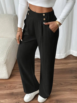 Comfy Family Evelora - High-Waisted Wide Leg Pants Black / S