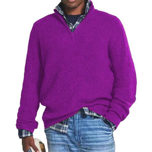 Comfy Family Finn - Essential Zip Collar Sweater Purple / S