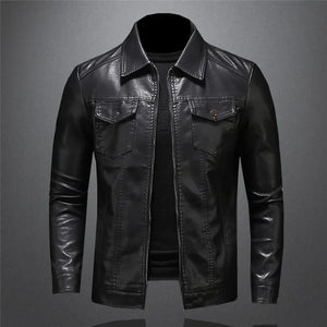 Comfy Family Grayson™ - Classic Leather Jacket M