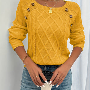 Comfy Family Horizonte - Knitted Button Sweater Golden / S