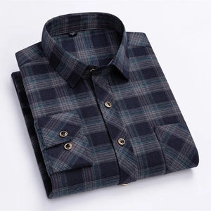 Comfy Family Ilkley - Plaid Shirt Dark Grey & Green Plaid / S