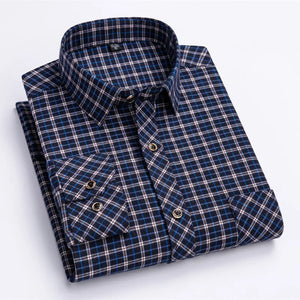 Comfy Family Ilkley - Plaid Shirt Navy & White Plaid / S