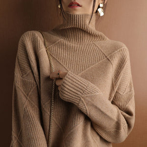 Comfy Family Joline™ - Elegant Turtleneck Sweater Brown / S