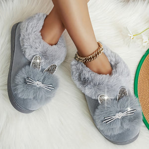 Comfy Family KittyCat - Winter Slippers Grey / UK 4.5-5