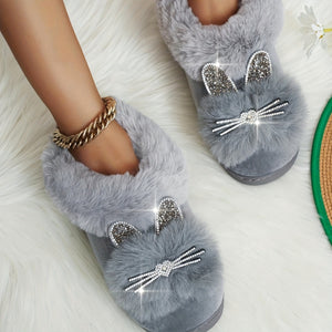 Comfy Family KittyCat - Winter Slippers Grey / UK 8.5-9