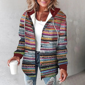 Comfy Family Kristal - Flannel Hooded Jacket Rainbow / S