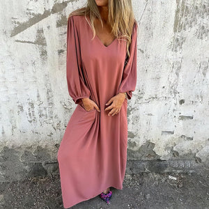 Comfy Family Lange Boho Jurk met Zakken Roze / S (36)