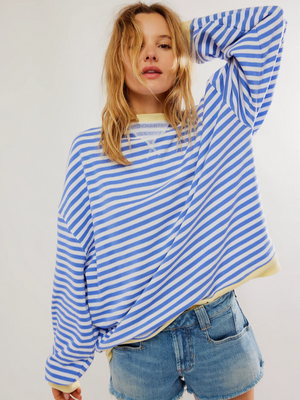 Comfy Family Layla - Striped Sweater Blue & White / S