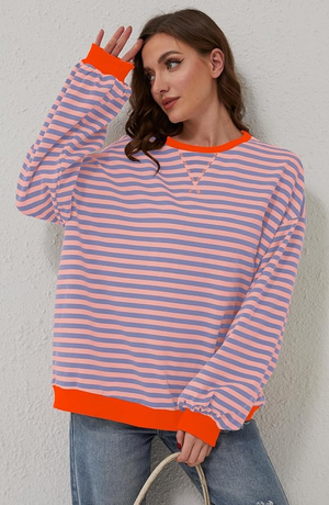 Comfy Family Layla - Striped Sweater Blue & Pink / S