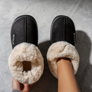 Comfy Family Luna - Fleece Suede Slippers Black / 36