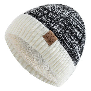 Comfy Family Men's Fleece Beanie Black White