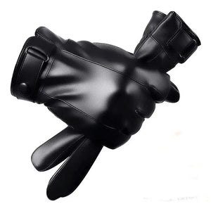 Comfy Family Men's Fleece Leather Gloves