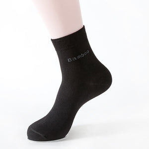 Comfy Family Men's Mid-tube Fiber Socks (Pack Of 5) Black