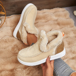 Comfy Family Mila - Fleece-Lined Slip-On Boots Beige / 35