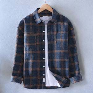 Comfy Family Morrison - Classic Plaid Overshirt Navy Blue / XS