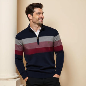 Comfy Family Nolan – Striped Quarter Zip Sweater