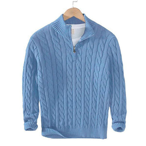 Comfy Family Norwood - Quarter-Zip Knitted Jumper Powder Blue / M