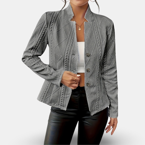 Comfy Family Rayna™ – Elegant Skräddarsydd Midjekappa Grey / S