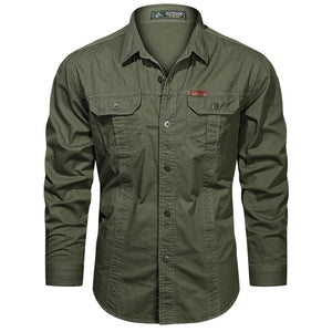 Comfy Family Runcorn - Spring Cotton Shirt army green / XXXL / CHINA