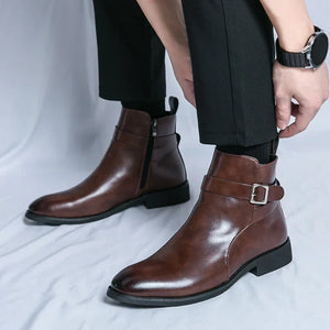 Comfy Family Sergio Genuine Leather Chelsea Boots