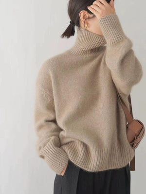 Comfy Family Tanya™ - Women's Wool Turtleneck Knitted Sweater Camel / S