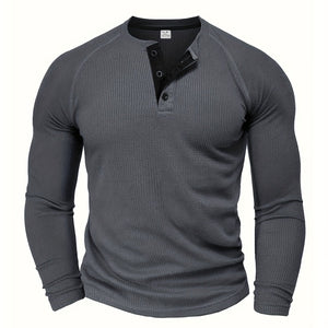 Comfy Family Timberline -  Waffle Henley Shirt Dark Gray / S