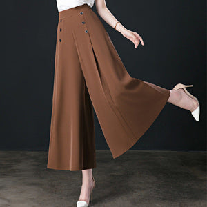 Comfy Family Velora - Pleated Wide-Leg Pants for Women Caramel / M