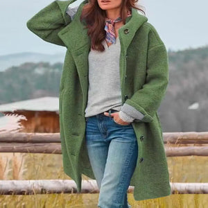 Comfy Family Velvée™ - Cozy Hooded Overcoat Green / S