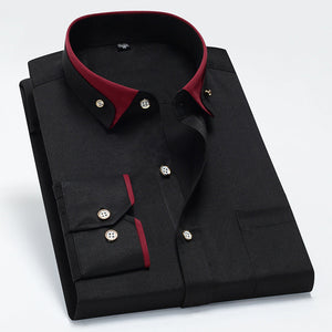 Comfy Family Wellington - The Refined Contrast Collar Shirt Black / S