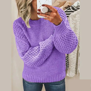 Comfy Family Willow - Solid Knitted Sweater Purple / S