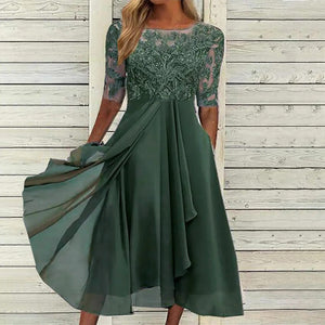 Margia - Elegant Lace Craft Dress